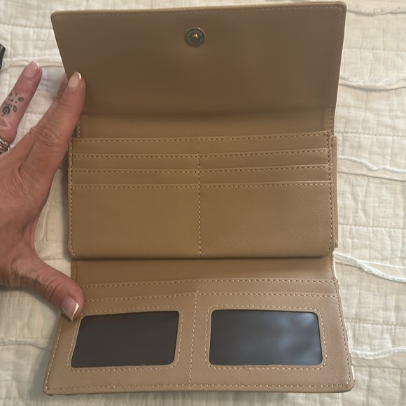 Beige and Red Plaid Wallet - Picture 2 of 3